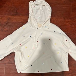 cropped polka dot hoodie